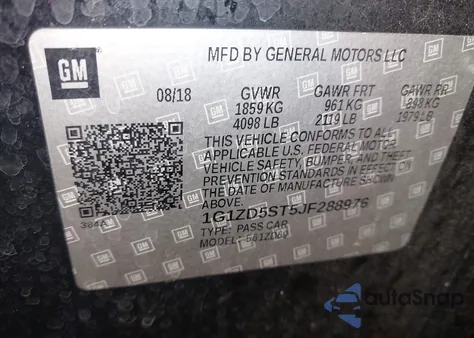 2018 Chevrolet Malibu Lt from USA, damaged, VIN 1G1ZD5ST5JF288976